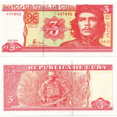 Cédula - Cuba - Km127a - 3 Pesos - 2004 - FE