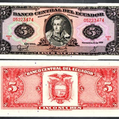 Cédula – Equador – Km113d – 5 Sucres – 1988 – FE