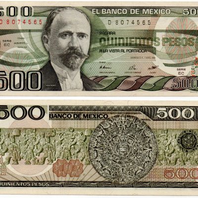 Cédula – México – Km079b – 500 Pesos – 1984 – FE