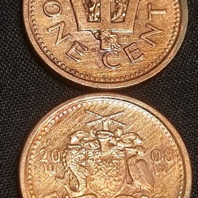 Moeda Barbados - Km010b - 1 Cent - 2008 - Cobre - 18,9 mm - 2,78 Gr