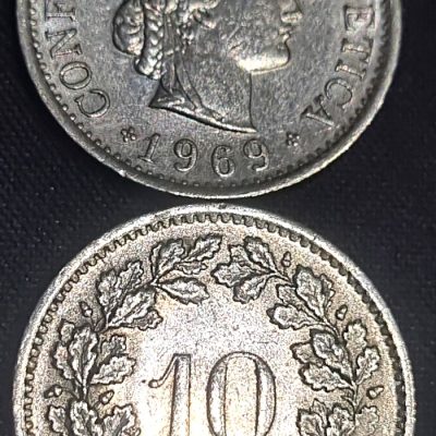 Moeda Suíça – Km027 – 10 Rappen – 1969B – Cuproniquel – 3,00 Gr – 19,15 mm – Excelente Peça