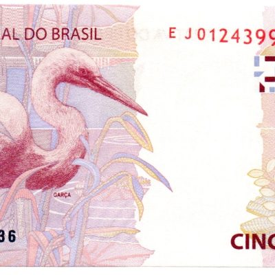 C345F - Cédula Brasil - 5 Reais - Série - EJ - 2017 - FE