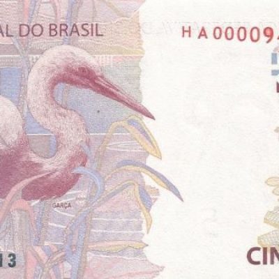 C347B - Cédula Brasil - 5 Reais - Série - HA - 2020 - FE