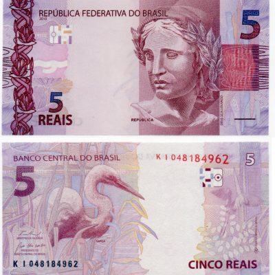 C348B - Cédula Brasil - 5 Reais - Série - KI - 2023 - FE