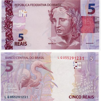 C348D - Cédula Brasil - 5 Reais - Série - LG - 2024 - FE