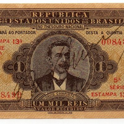 CR080 - Cédula Brasil - 1 Mil Reis - 1923 - FE