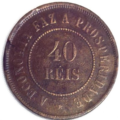 MBZ 823 - Moeda 40 Réis - Bronze - 1900 - MBC