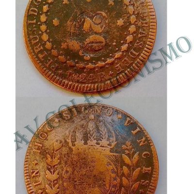 MCO 604 - Moeda Cobre - 40 réis com carimbo de 20 - 1823R - MBC