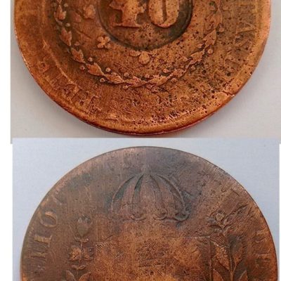 MCO 661 - Moeda Cobre - 80 réis - Carimbo de 40 - 1824B - BC/MBC