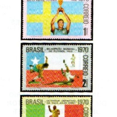 SC0680 a SC0682 - Serie Selos Brasil - BRASIL Tri Campeão Mundial de Futebol - 1970 - Novos