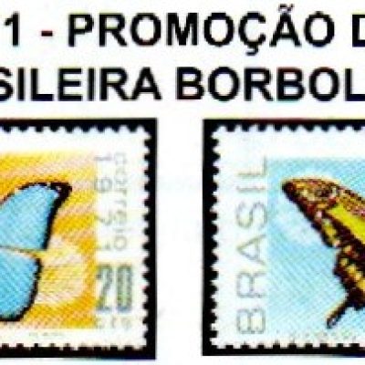 SC0695 a SC0696 - Serie Selos Brasil - Fauna Brasileira - BORBOLETAS - 1970 - Novos
