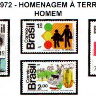SC0765 a SC0768 - Serie Selos Brasil - Homenagem a Terra e ao Homem - 1972 - Novos