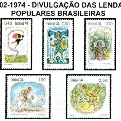 SC0829 a - SC0833 - Serie Selos Brasil - Divulgação das Lendas Populares - 1974 - Novos