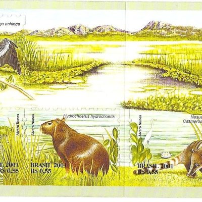 SCD26 - Caderneta - Pantanal Fauna e Flora autoadesivos - Percê em onda - 2001