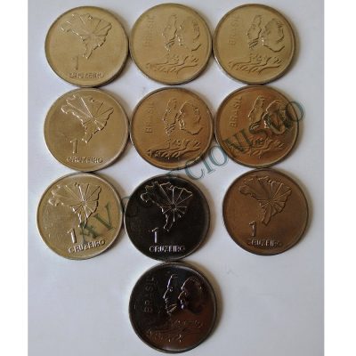 Lote com 10 Moedas - 1 Cruzeiro - 1972 - MVM 324
