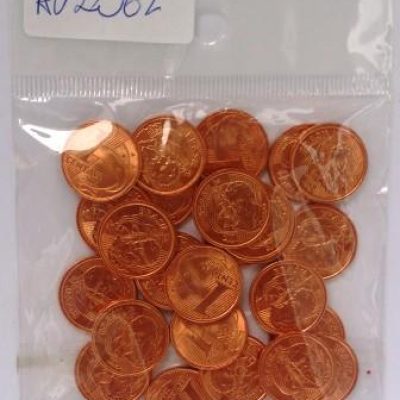 Lote com 25 moedas de 1 centavo - Brasil - 2004 - FC