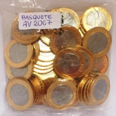 Sachê com 50 Moedas Olímpicas - BASQUETE - 1 Real - 2015
