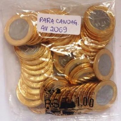 Sachê com 50 Moedas Olímpicas - PARACANOAGEM - 1 Real - 2015