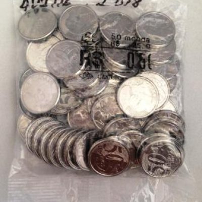 Sachê com 50 moedas - 50 centavos - Brasil - 2018