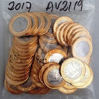 Sachê com 50 moedas - 1 Real - Brasil - 2017