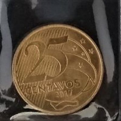 Lote com Serie de 5 Moedas da Segunda Família do Real - R$ 0,05 - R$ 0,10 - R$ 0,25 - R$ 0,50 - R$ 1,00 - 2017 - Brasil - FC