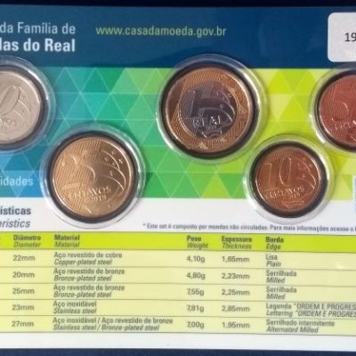 Folder com Serie de 5 Moedas da Segunda Família do Real  - 2019 - Brasil
