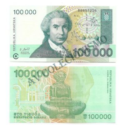 Cédula - Croacia - Km027 - 100000 Tisuca -1993 - FE
