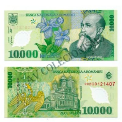 Cédula - Romênia - Km112a - 10000  Lei - 2000 - Polímero - FE