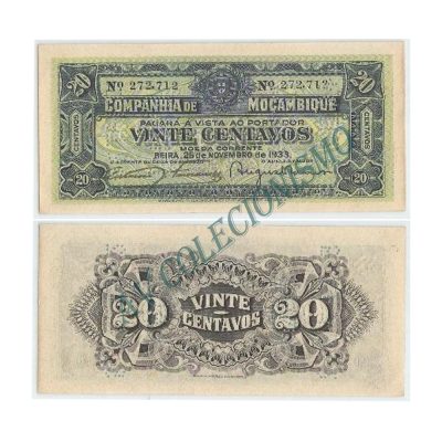Cédula - Moçambique  - KmR29  - 20  Centavos - 1933 - XF