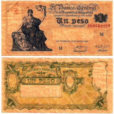 Cédula - Argentina - Km257 - 1 Peso - 1948 - XF