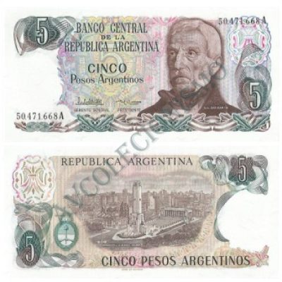 Cédula - Argentina - Km312 - 5 Pesos - 1983-84 - FE