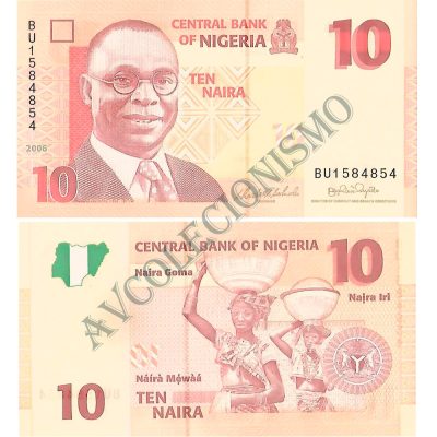 Cédula - Nigéria - Km033 - 10 Naira - 2006 - FE
