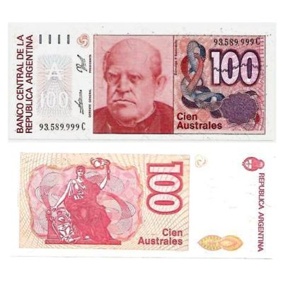 Cédula - Argentina - Km327c  - 100 Austrais - 1985-90 - FE