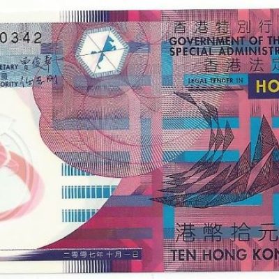 Cédula - Hong Kong - Km401b - 10 dólares -  Polímero - 2007 - FE