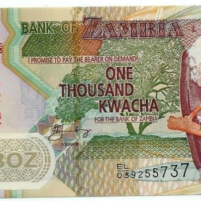 Cédula - Zambia - Km044g - 1000 Kwacha - 2009 - Polímero - FE