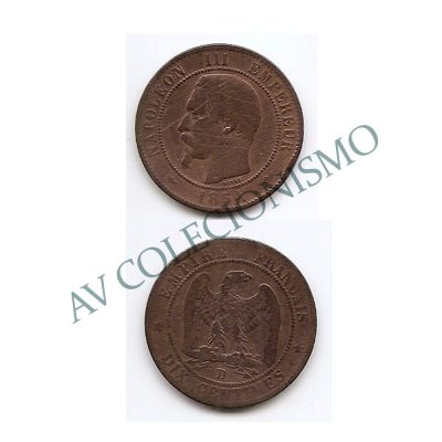 Moeda França - KM0771.4 - 10 Centavos - 1854