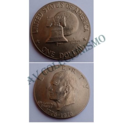 Moeda Estados Unidos da America - Km206 - One Dollar  - 1976D - Tipo I