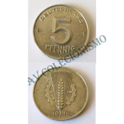 Moeda Alemanha - GDR - Km002 - 5 Pfennig - 1949A
