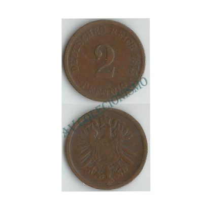 Moeda Alemanha - GEM - Km002 - 2 Pfennig - 1875G