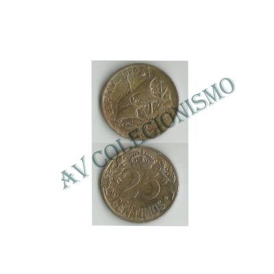 Moeda Espanha - KM0740 - 25 Centavos -1925