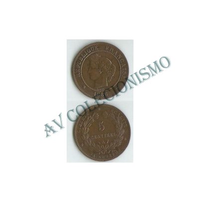 Moeda França - KM0821.1 - 5 Centavos - 1886A
