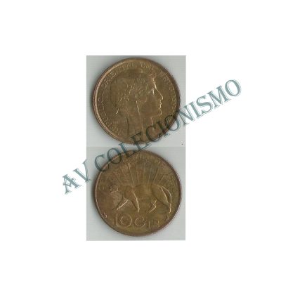 Moeda Uruguai - Km025 - 10 Centavos - 1930