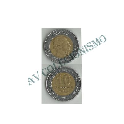 Moeda Uruguai - Km121 - 10 Pesos - 2000