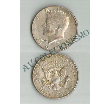 Moeda Estados Unidos da América - Km202a - Half Dólar - 1968D - Silver Clad Coinage