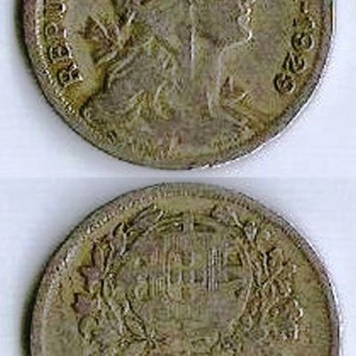 Moeda Portugal - Km577 - 50 centavos - 1929