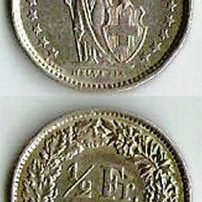 Moeda Suíça - Km023 - 1/2 Franc - 1963