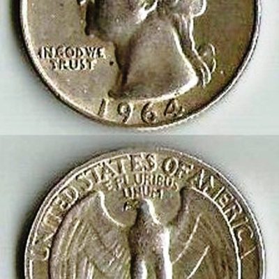 Moeda Estados Unidos da América - Km164 - Quarter Dólar - 1964 - Prata - 6,25 Gr - 24,30 mm - Excelente Peça
