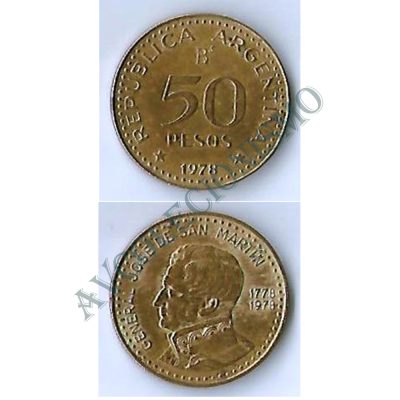 Moeda Argentina - Km081 - 50 Pesos - 1978