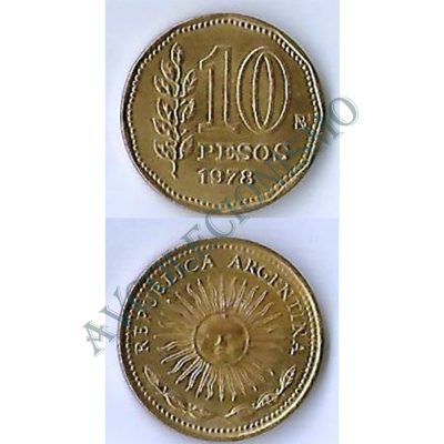 Moeda Argentina - Km072 - 10 Pesos - 1978