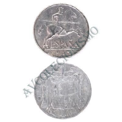 Moeda Espanha - KM0765 - 5 Centésimos - 1945